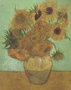 Vincent Van Gogh Still life:Vast with Twelve Sunflowers (nn04) china oil painting reproduction